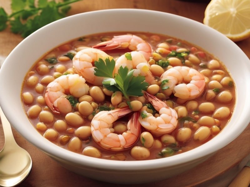 Lemony Shrimp and Bean Stew