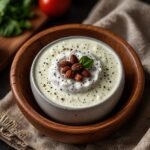 Homemade peppercorn ranch dressing with cracked black pepper in a bowl (2)